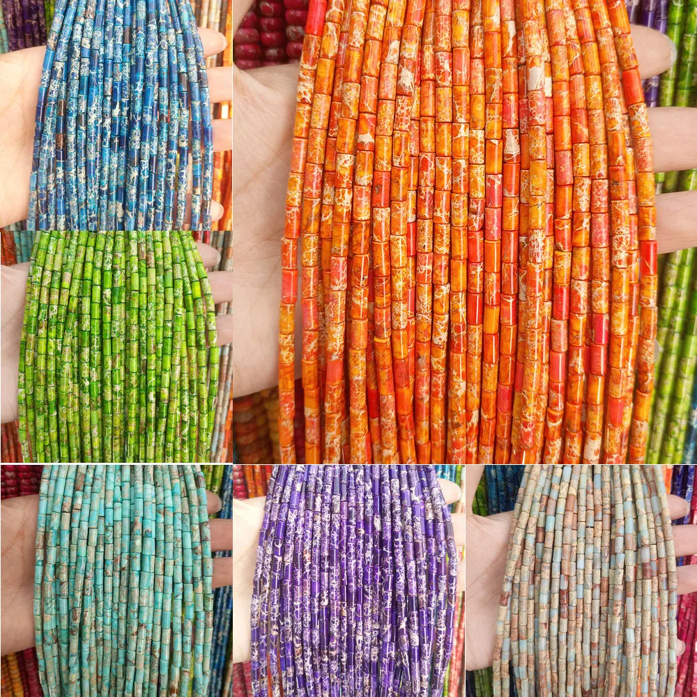 

High Quality 3x8mm Natural Semi-precious Stone Loose Beads Strand Cylindrical Shape DIY Bracelet Necklace Jewelry Accessories