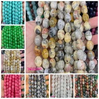 natural multicolor stone loose bead high quality 10x14mm faceted oval shape diy gem jewelry making accessories 38cm wk460