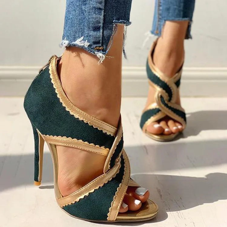 

Popular fashion fish mouth suede fashion sandals