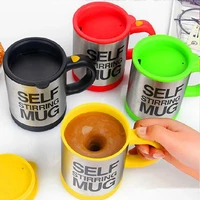 dropshipping electric automatic self stirring coffee milk cup mixing mug food grade plastic inner liner stainless steel housing