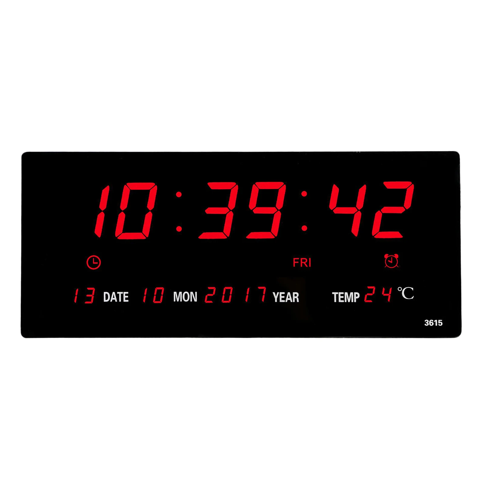 

Digital Wall Alarm Clock with Date Indoor Temperature Display, Office Wall LED