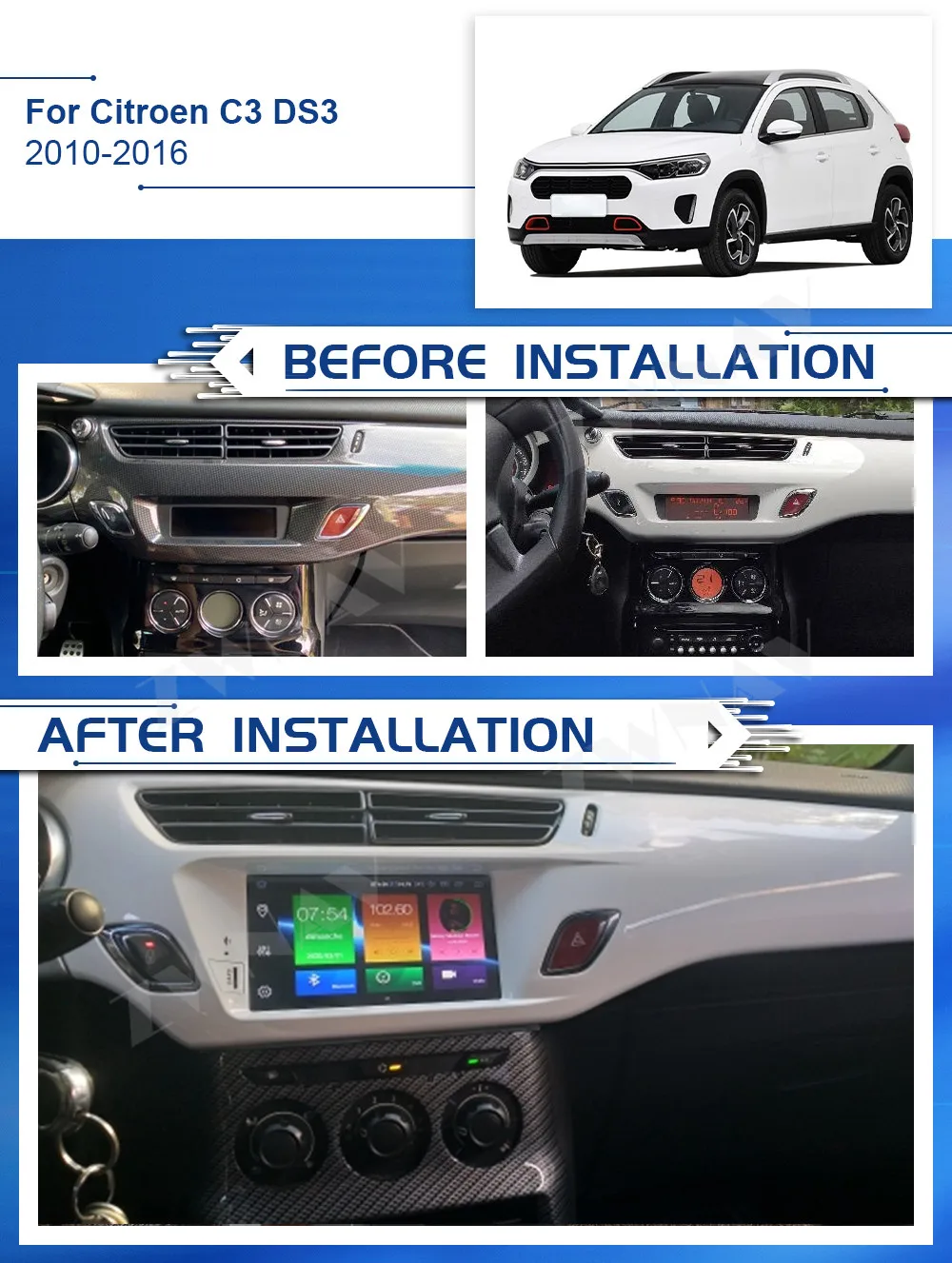 Android мультимедийный плеер для Citroen C3 DS3 2010 2011 2012 2013 2014 2015 2016 GPS аудио радиоприемник