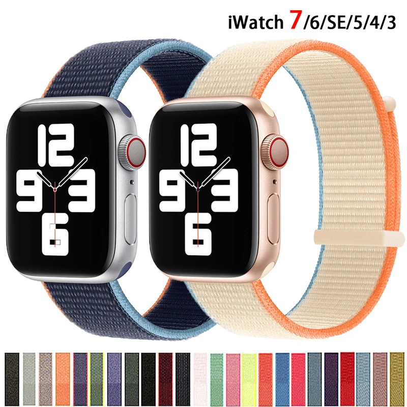 

Nylon Strap For Apple Watch Band 7 SE 6 5 4 40MM 44MM 45MM 41MM smartwatch Accessorie bracelet for iWatch serie 3 2 1 38MM 42MM