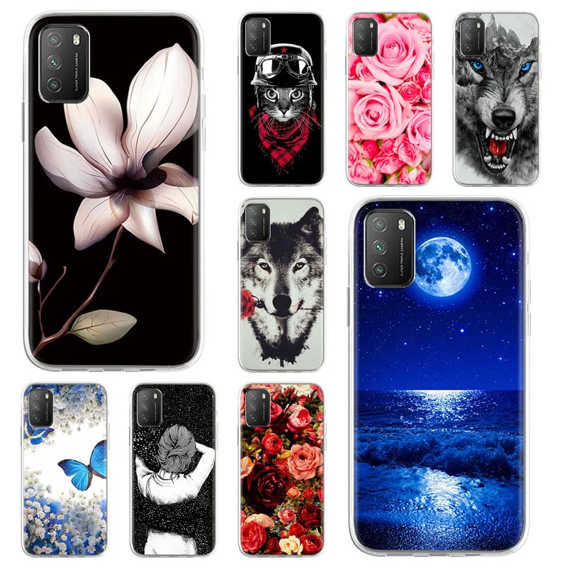 

Floral Case For Xiaomi Poco M3 X3 NFC F2 Pro Cases Silicon Coque For Xiomi Redmi Note 9 Pro 5G 9T 9s 9A 9C Pocophone F1 Cover
