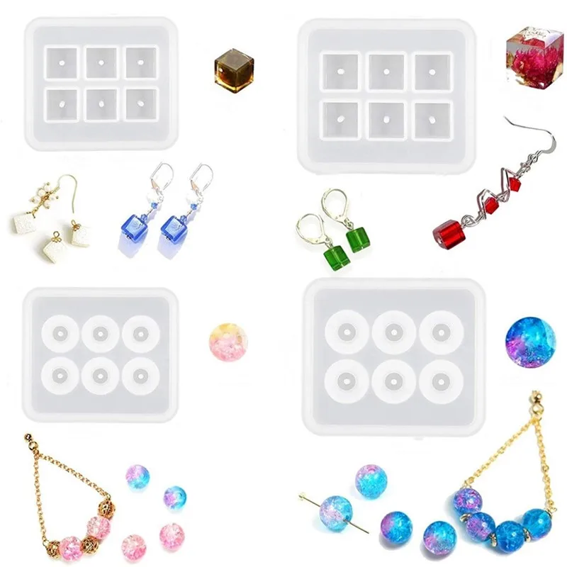 Силиконовая форма SNASAN для ювелирных бусин 9 мм 12 16 кубический шар 6 отделений