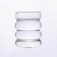 anti cold and heat ripple shot glass household microwave heated transparent cocktail glass mini portable coffee milk glass cup