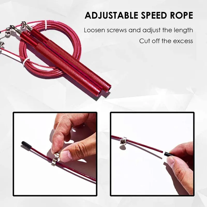 

Skipping Training Rope Speed Jump Rope Ball Bearing Rapid Metal Handle Cable For Endurance Workout For Boxing Martial Arts