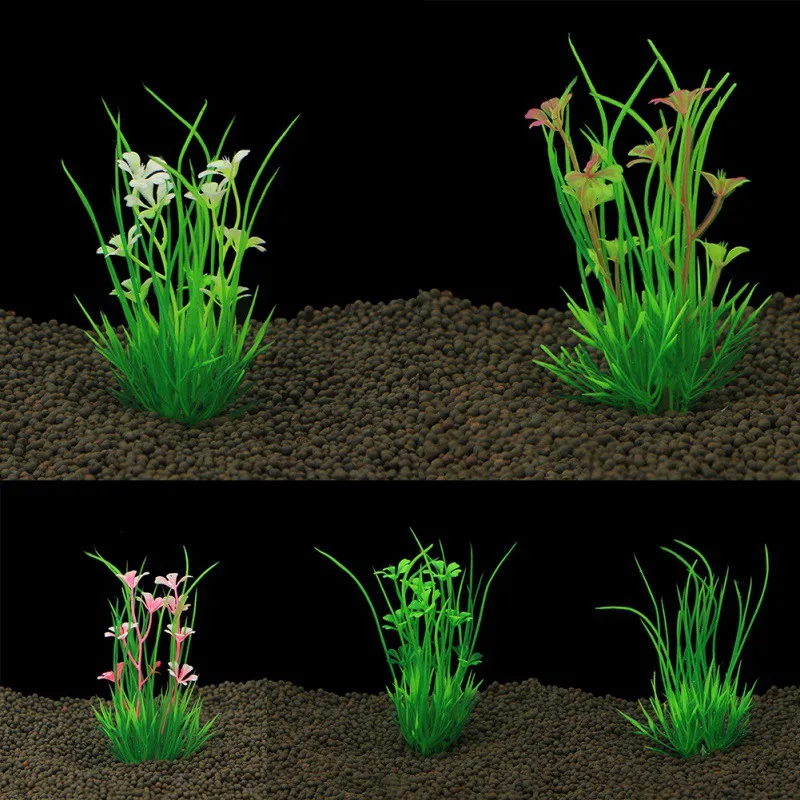 

10 pcs / lot Artificial Aquarium Plants Decoration Fish Tank Water Plant Grass Ornament Plastic Underwater Aquatic Water Weeds