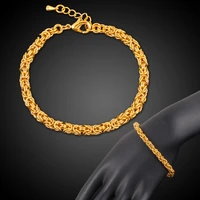new unique 4 5mm rope twist chain bracelet womens bangle gold color punk adjustable jewelry 21cm