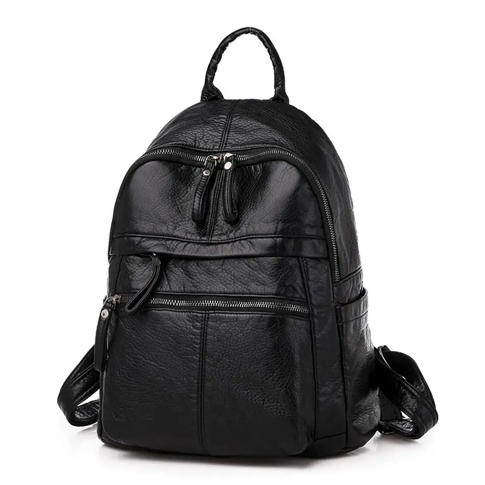 

Women Back Pack Soft Leather Backpack For Teenage Girls Casual Female Large Sac A Dos Travel Ladies Bagpack Mochila Feminina
