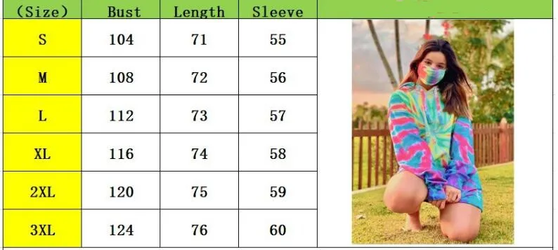 

Colorful Tie Dye Printed Women Hoodies Autumn Oversized Gradient Long Sleeve Hooded Female Tops Korean Loose Pullover Sweatshirt