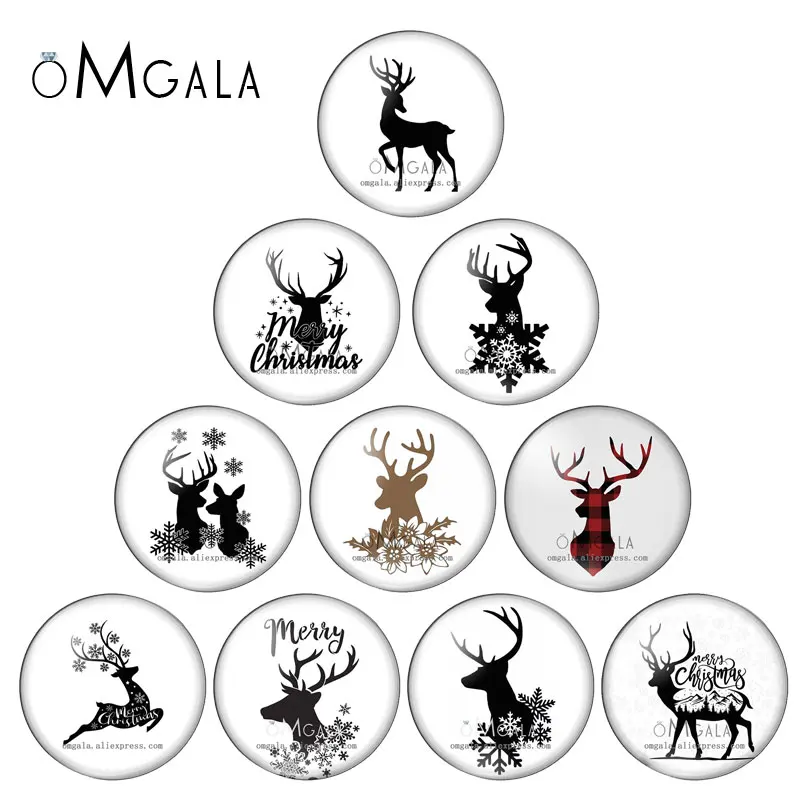 Черная Рождественская голова оленя художественные рисунки Рождественский узор