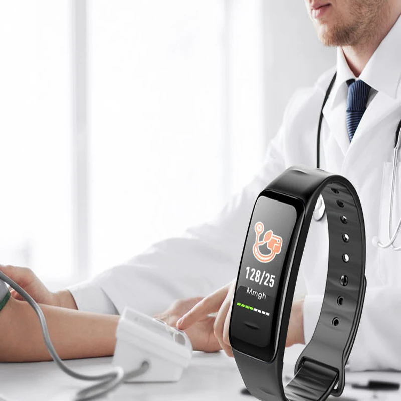 

Smart Fitness Bracelet Men Color Screen IP68 Waterproof Blood Pressure Heart Rate Wristband for Android IOS Multi language