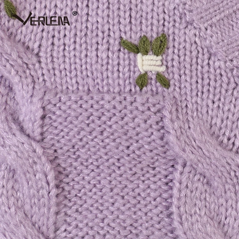 Verlena Cable трикотажные цветочные короткие фиолетовые кардиганы для женщин с