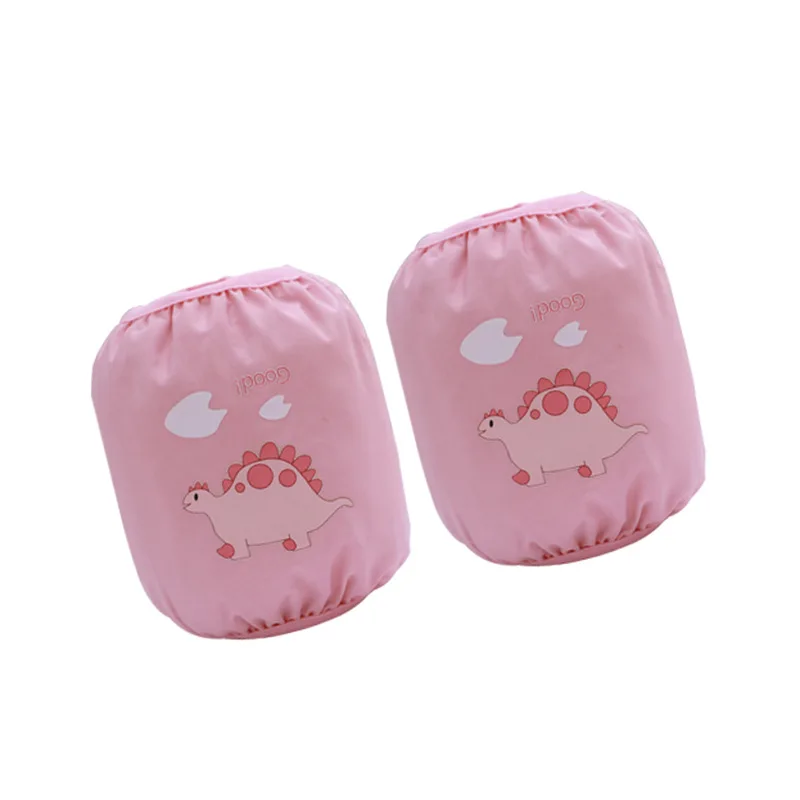 

4 Pair Cartoon Kids Baby Waterproof Oversleeves Dinosaur Cat Dog Anti-Fouling Short Sleeves Wear-Resistant Unisex Cute Gifts