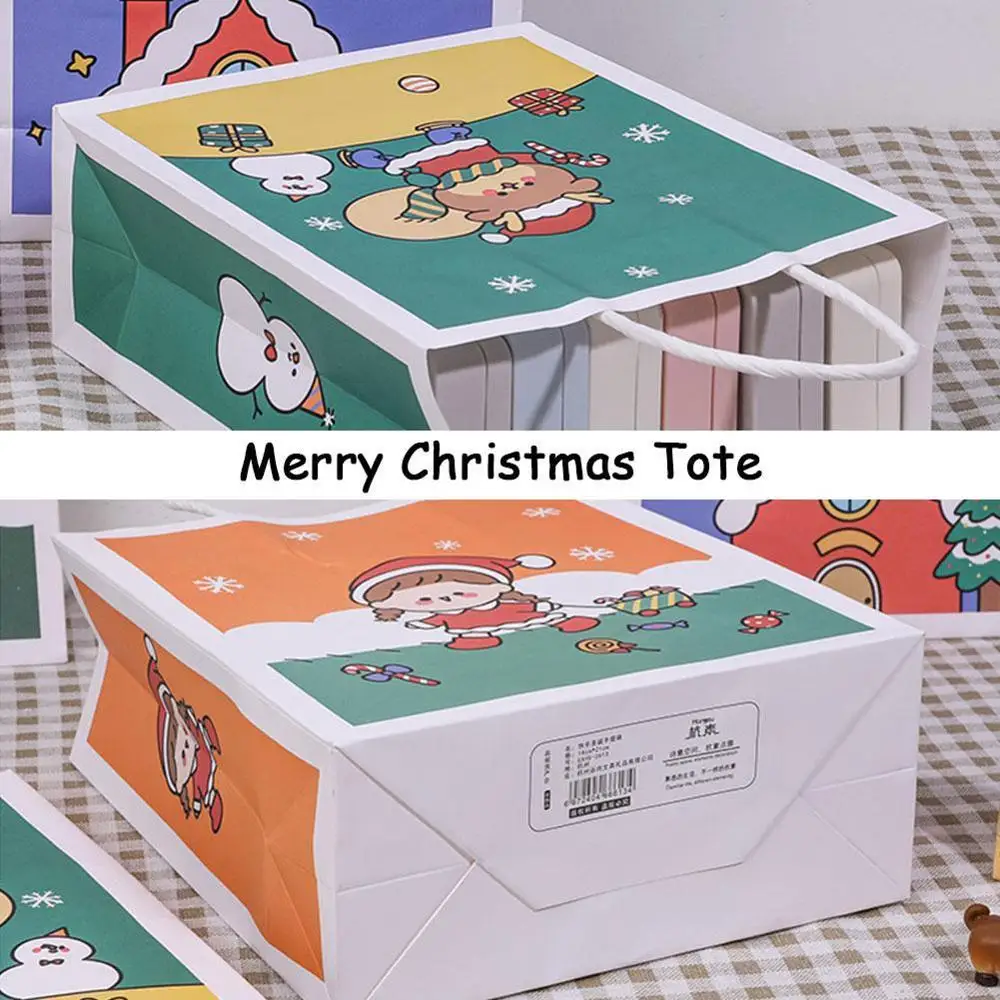 

Cute Christmas Shopping Gift Bags Plastic Shopping With Handle Party Bags Favor Candy Cake Bags Wrapping Christmas Bag Wedd S5X0