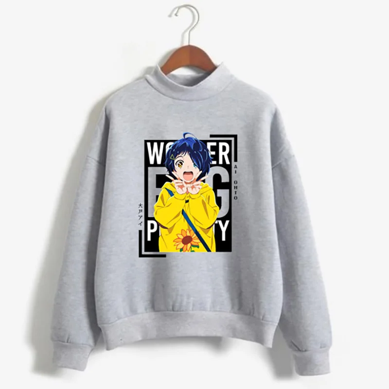 Mens Hip Hop Streetwear Harajuku Sweater Japanese Style Anime Wonder Egg Priority Sweater Autumn Cotton Pullover