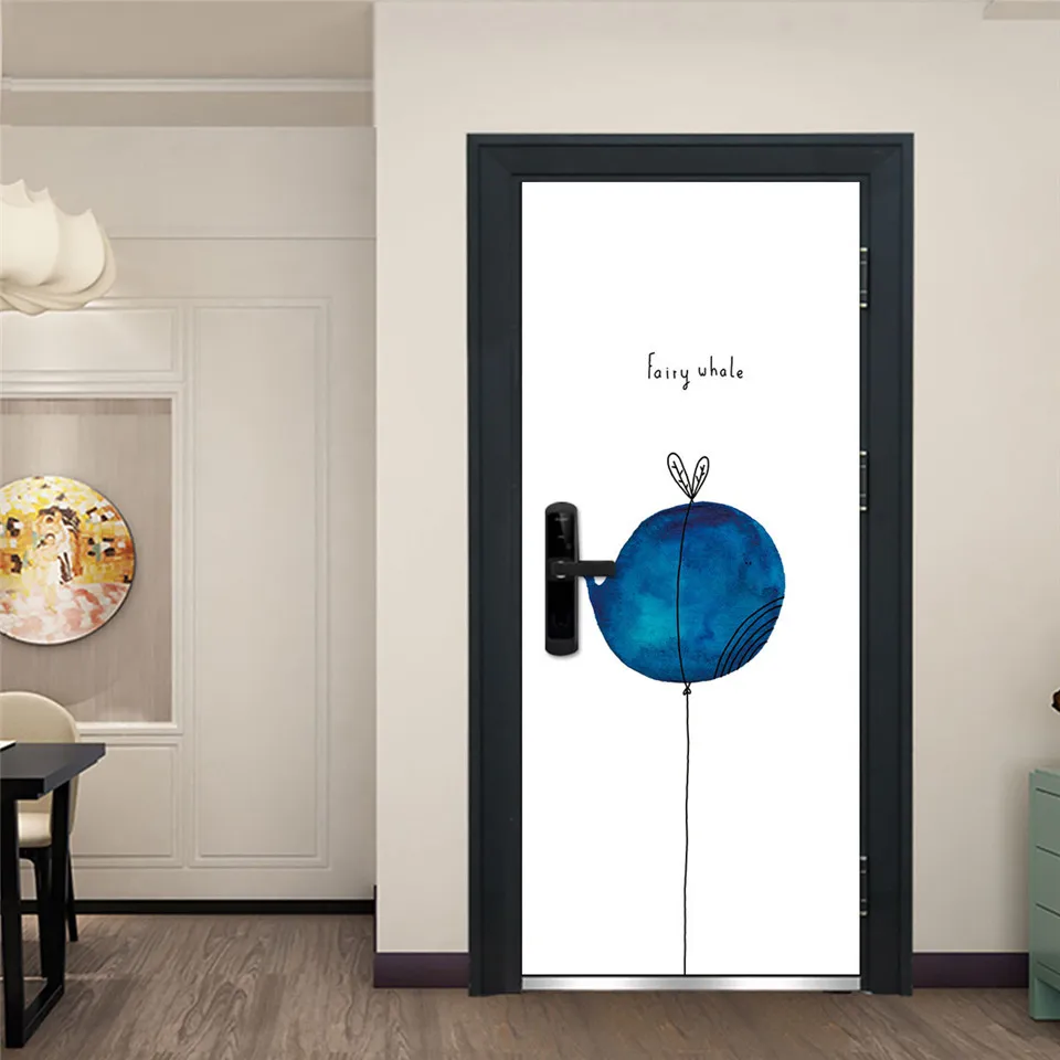 Мультяшный шар с фигурками дельфинов наклейка на дверь DIY виниловые