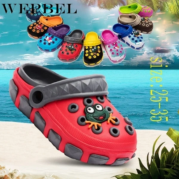 WEPBEL дети милые Caterpillar Шлёпанцы Сабо летние пляжные детские сандалии для