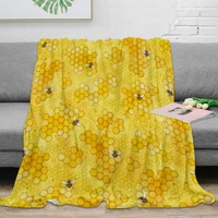 meant to bee honey bees pattern throw blanket warm soft blanket flannel blanket bedroom decor blankets for bed sofa