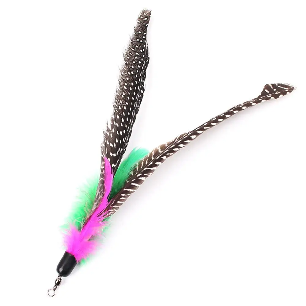 

Pets Cat Kitten Toy Teaser Wand Stick Refill Feather With Cute Replacement Bells Cats Feather Toys Random Color