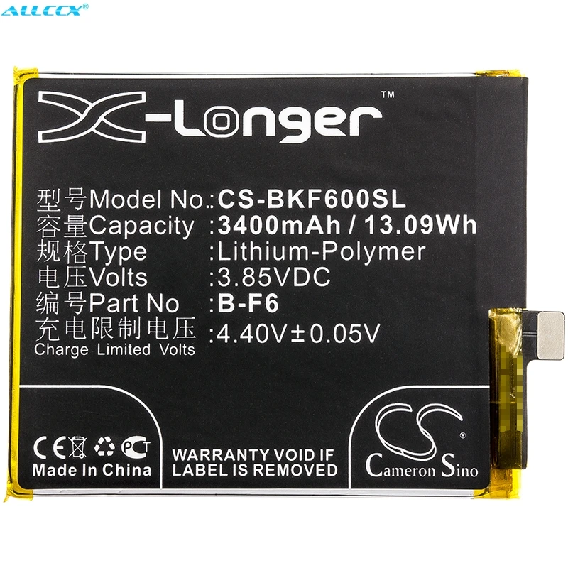 Кэмерон Sino 3400 мАч батарея B F6 для BBK/VIVO V1821 VIVO NEX Nex двойной дисплей|Аккумуляторы