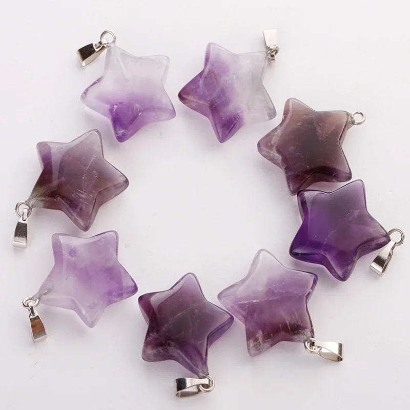 

Fubaoying 2020 trend necklace Real Raw Mix Amethysts Crystal Necklace Natural Stone Pendants Jewelry Making Lot