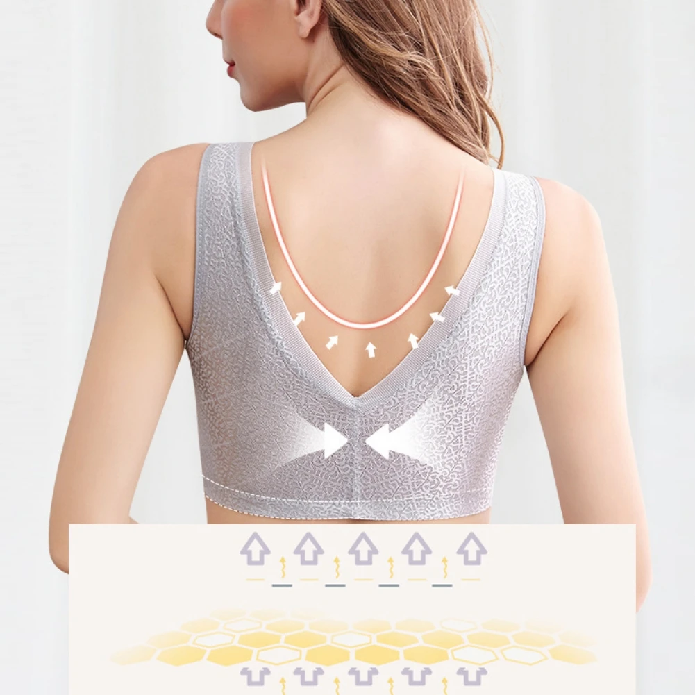 

Women'S Zipper Push-Up Sports Bra Vest Underwear Shockproof Breathable Fitness Exercise Running Yoga Sports Top 4Xl