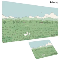 Cute Large Gaming Keyboard Mouse Pad Green Botany Computer Gamer Tablet pad Mousepad with Edge Locking Rubber Play Mice Mats