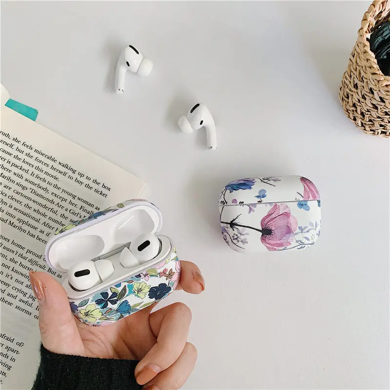 Для Airpods Pro Чехол из жесткого поликарбоната светящийся цветок защитные наушники