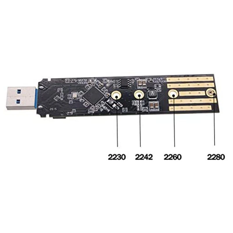 

M.2 NVME to USB Adapter, RTL9210 Chip M-Key M.2 NGFF NVME to USB 3.1 Card Reader 10Gbps High Performance M.2 USB Adapter