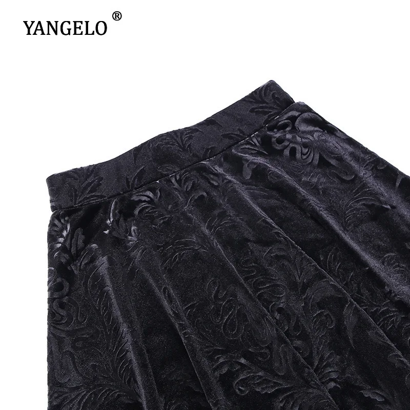 Женская юбка с высокой талией Yangelo готическая Черная мини-юбка кружевной