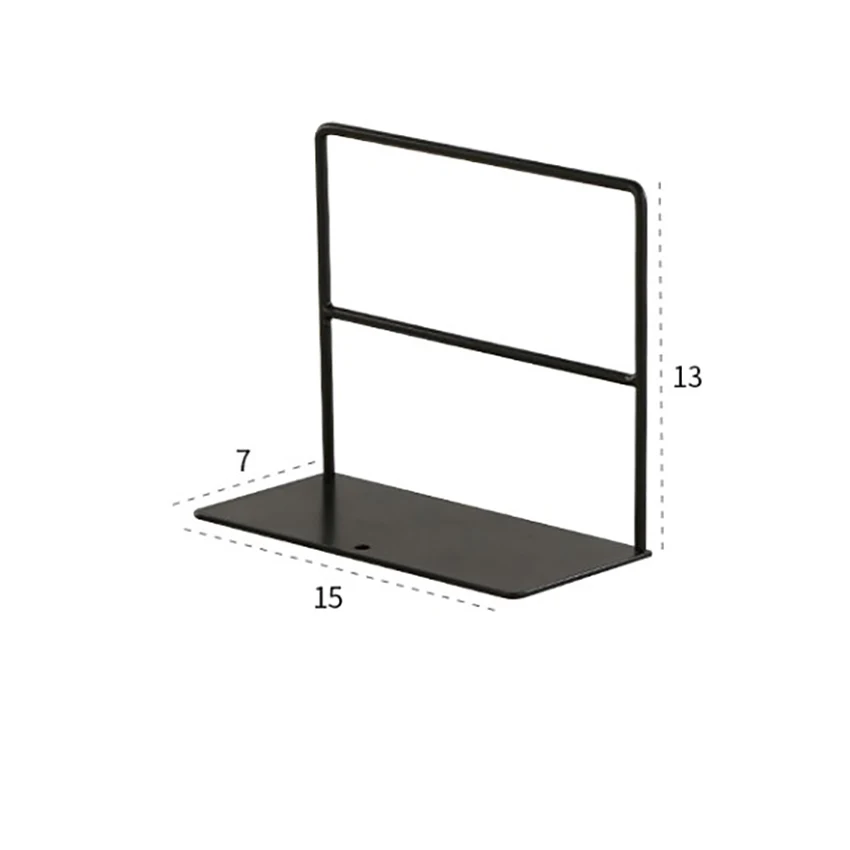 1 Pair Bookends Black, Decorative Wrought Iron Book Ends Supports for Shelves Simple Desktop Office Book Organizer Stand
