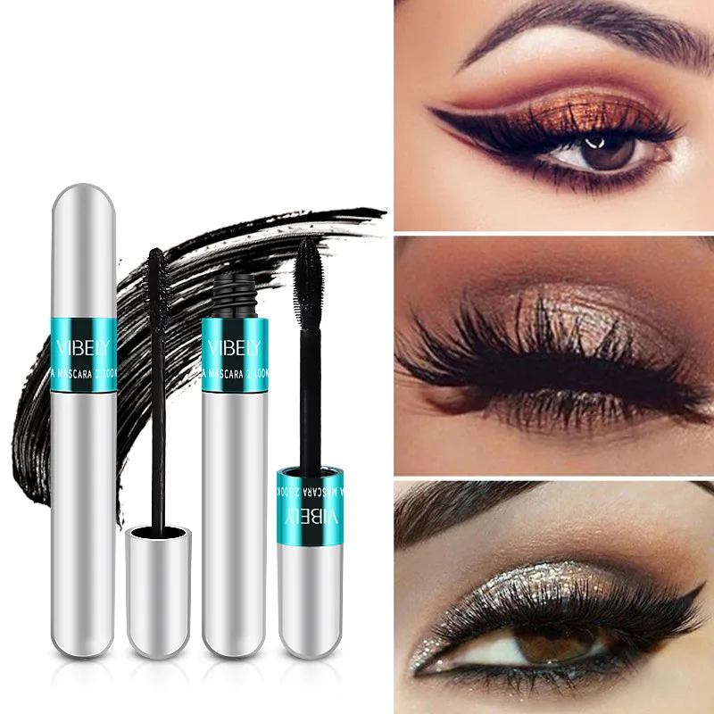 

4d Silk Fiber Mascara Waterproof And Easy To Dry Natural Soft Long Eyelash Makeup Mascara Black Thick Eyelash Cosmetics