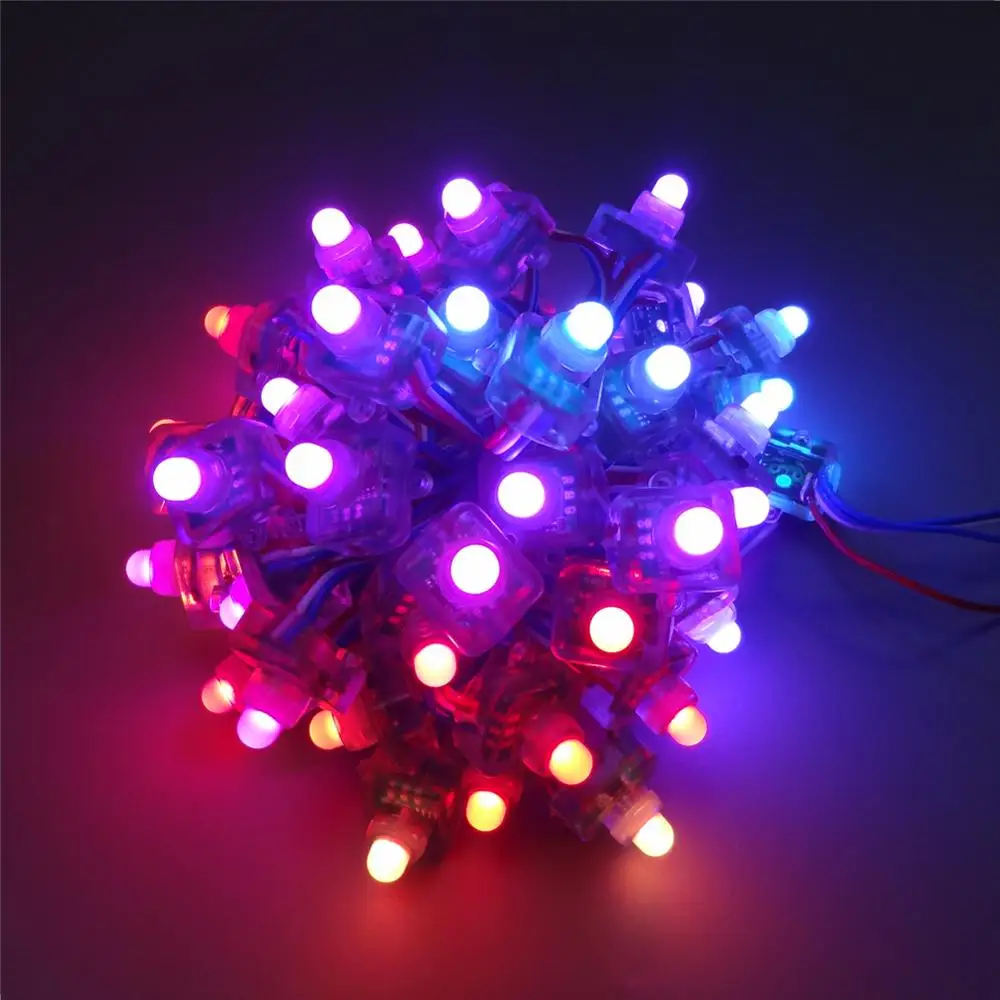 Быстрая 5000 шт. T1515 WS2811 12 мм 1 светодиодный модуль пикселей F8 RGB узел IP68 Светодиодный RWB струнный квадратный наружный рекламный светильник DC12V
