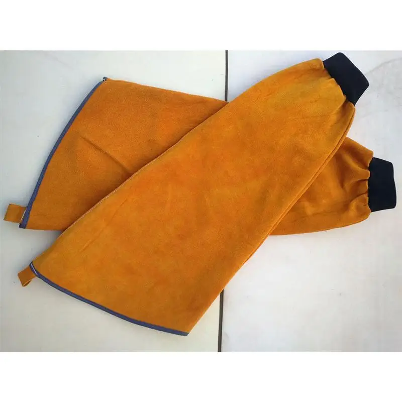 1 пара втулок из яловой кожи высокотемпературные защитные рукава для сварки