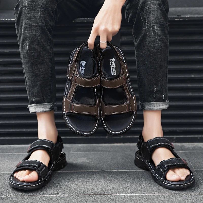 

Wooden Sandals Men Sandals Leather Gladiator Beach 39 S Roman Sandal Shoes Mens Summer Slip On Outdoor Male For Sandalhas