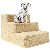 pet anti slip climbing 3 steps plush cloth stairs for dog cats removable dogs bed stairs dog stairs ladder products