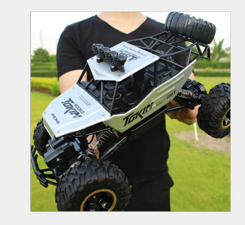 1/12 1:16 РАДИОУПРАВЛЯЕМАЯ машина 4WD 4x4 2,4G двойные двигатели Bigfoot модель дистанционного управления внедорожный автомобиль скалолазание джипы Игрушки для мальчиков Детский подарок - Цвет: 37CM sliver
