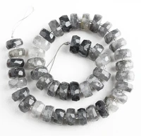 natural cloudy quartz faceted rondelle nugget beads 15 5 strand
