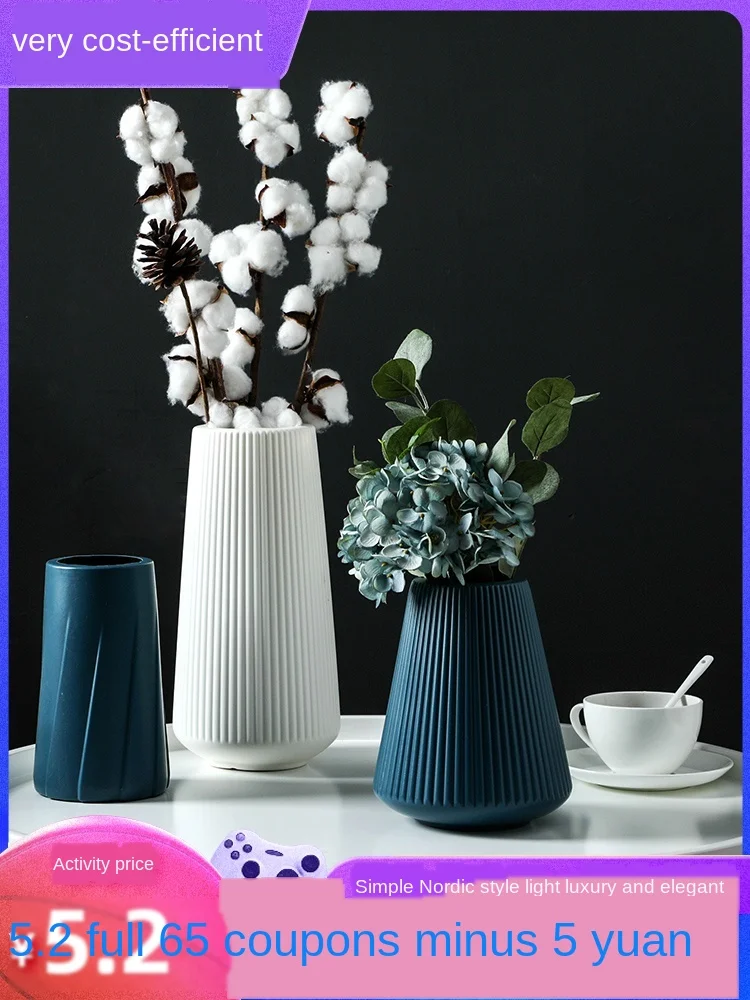 Fall-resistant wear-resistant simple European-style small vase living room flower arrangement decoration office water culture pl | Дом и сад