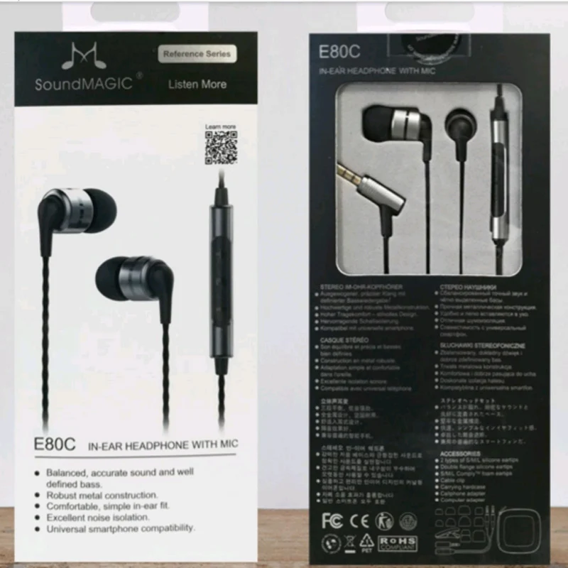 Новая серия SoundMAGIC E80C флагманские шумоизоляционные Внутриканальные наушники