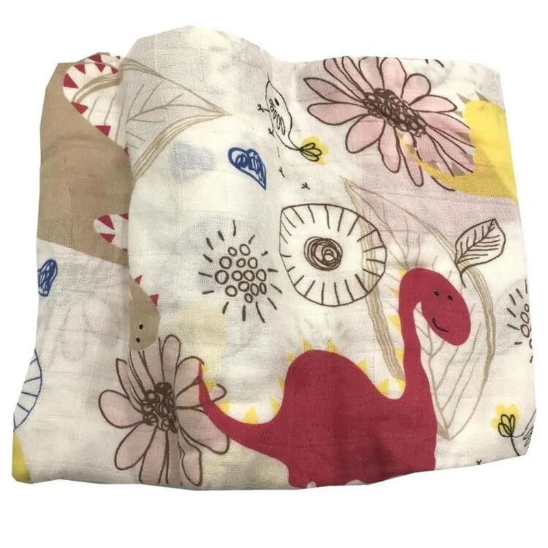 Органическое бамбуковое летнее муслиновое детское одеяло Пеленальное полотенце