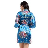 retail mother of the bride letter gold glitter daffodil women floral kimono robe satin bridal party spa wedding robes t77