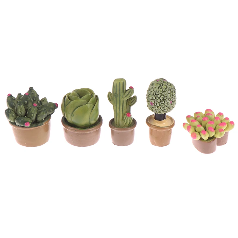 

1 Piece Mini Green Potted Plants Lovely Cactus Desert Cacti Home Ornament Small Statue Little Figurine Crafts Cute Deco
