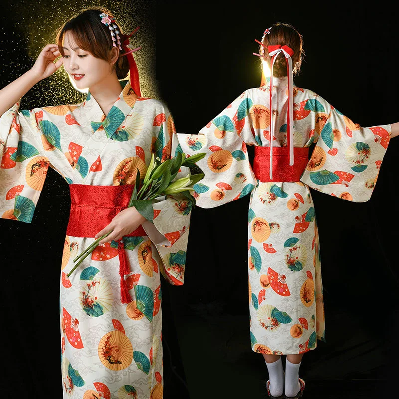 

Japanese Clothing Kimono Women Geisha Anime Cosplay Costume Pajamas Robe Traditional Photoshotting Performance Party Dresses