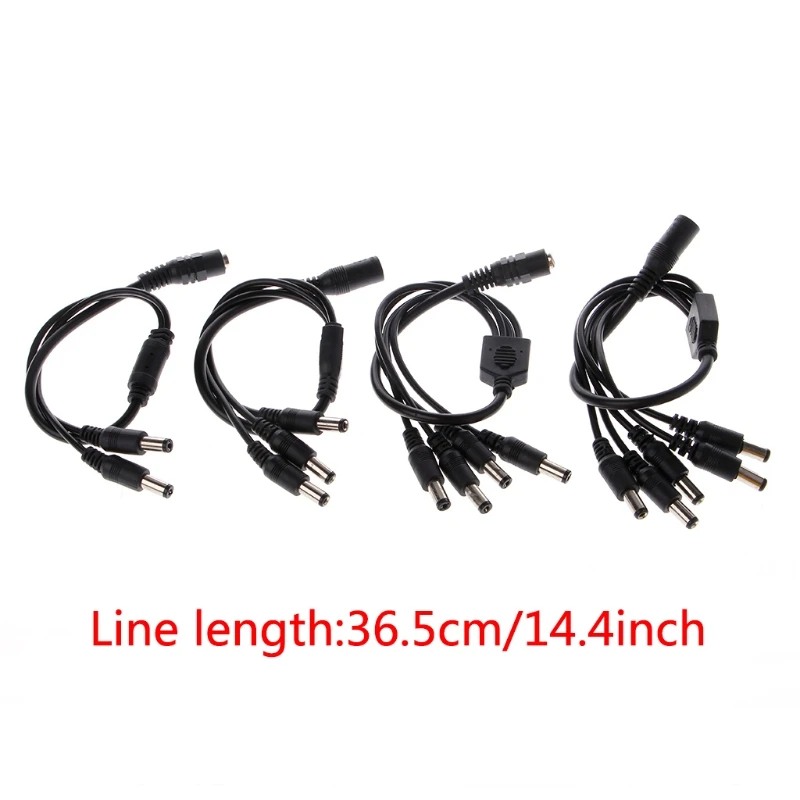 

1 Female to 2/3/4/5 Male Plug 5.5x2.1mm Port 12V DC Power Adapter Splitter Cable