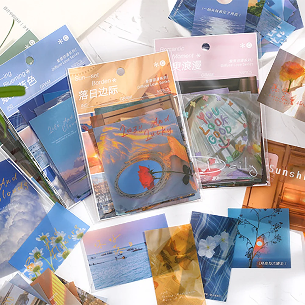 30 sheets diy mini scrapbooking stickers aesthetic paper sticker flakes stationary office accessorie art supplie for phone free global shipping