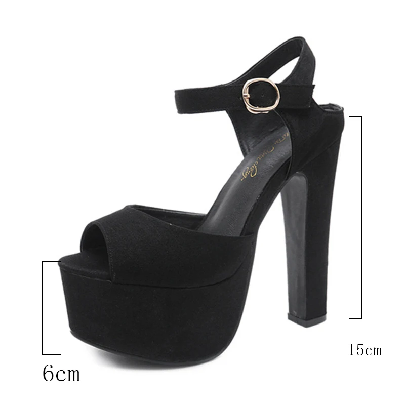 Туфли-лодочки женские с ремешком на щиколотке высокий толстый каблук платформа