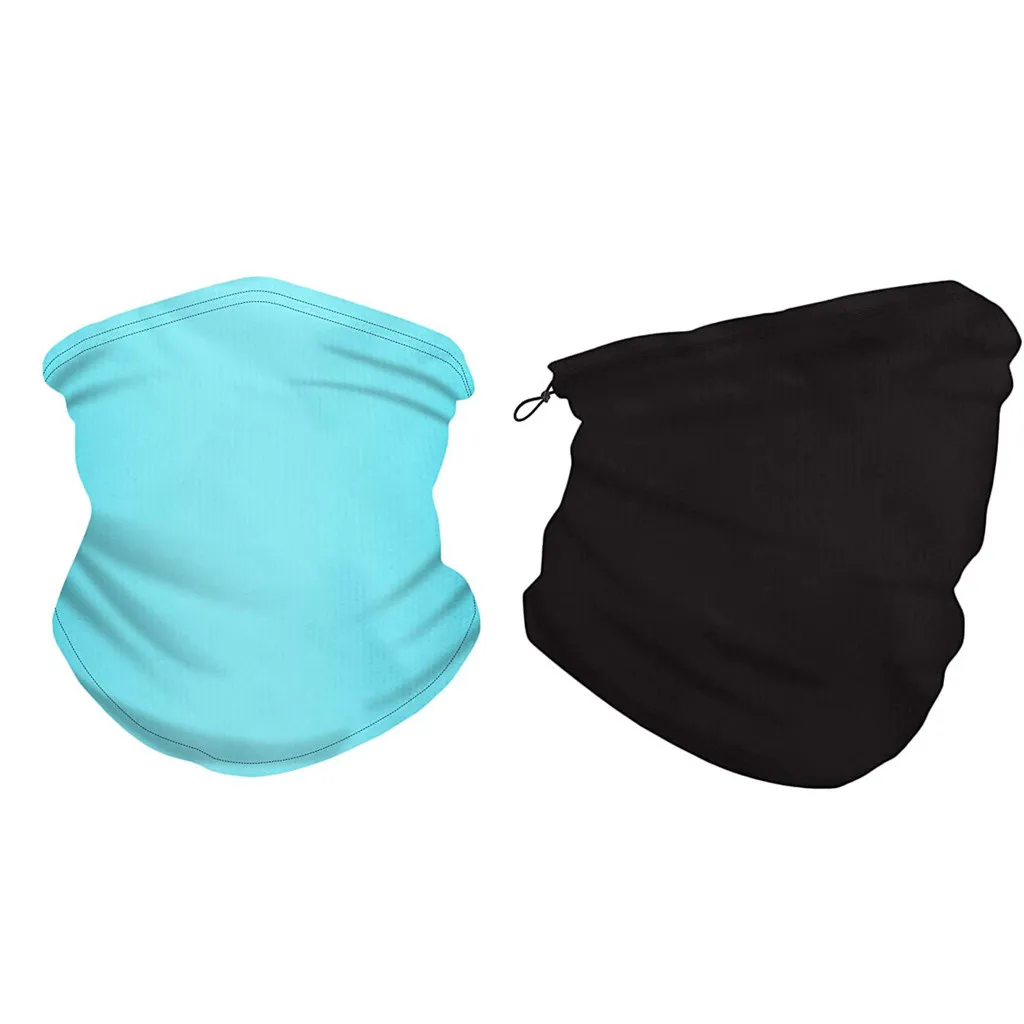 

2PC Kids Adjustable Drawstring Outdoors Neck Face Cover Scarf Bandana Protection Cycling Headwear Windproof Dustproof Mascarilla